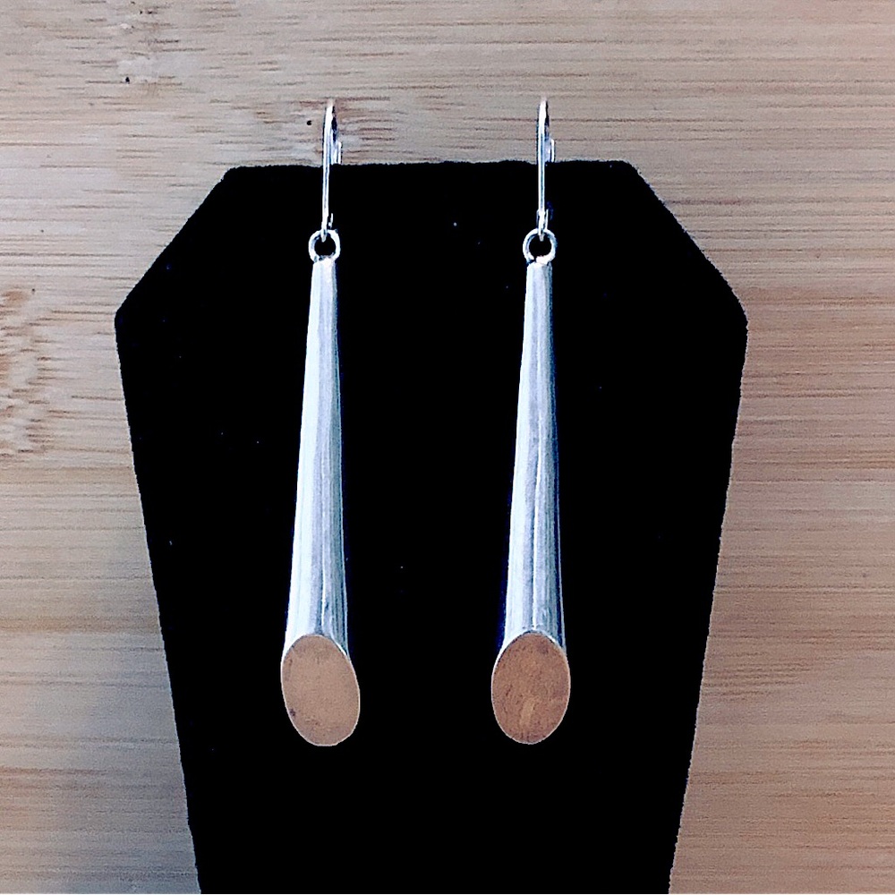 $64 Estate Dangle Earrings Sterling Silver 8 Grams Total Weight Marked 925 - Picture 3 of 4